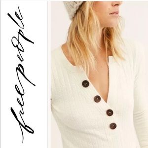 NWT Free People Knit Henley Top